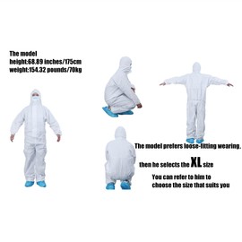 XXL-2PCS|Hazmat Suits Disposable|Protective Suits|Disposable Protective Coverall|PPSB & PE Material|Work clothing for Keep full body clean