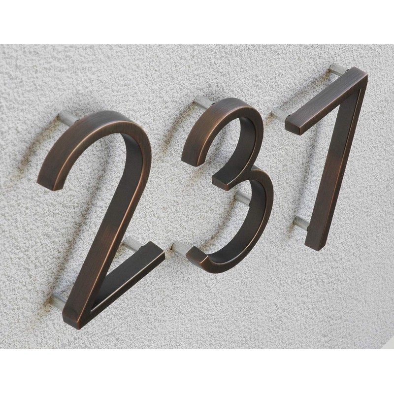 Distinctions 844703 Brushed Nickel Upgraded 5" Floating House Number 3,