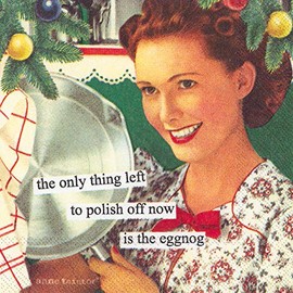 Boston International IHR Anne Taintor, 20 Count Cocktail Beverage Paper Napkins, 5 x 5-Inches, Eggnog