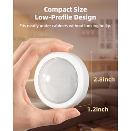 EZVALO 6-Pack Rechargeable Puck Lights with Remote, Mini Under Cabinet Lighting, 2.95'' Tap Lights, 16 RGB Colors & 3 White Color Temps, Dimmable Stick-On Closet Lights for Kitchen, Shelf