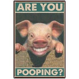 Funny Signs,Bathroom Decor Sign,Funny Bathroom Wall Art,Funny Home Decor,"Are You Pooping?", 8"x12" Sign