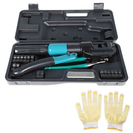 findmall 10 Ton Hydraulic Wire Terminal Crimper with 9 Dies & Cable Cutter for 1/8" to 3/16" Stainless Steel Cable Railing Fittings