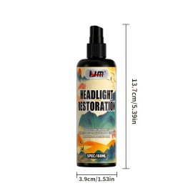 Car Headlight Lens Restoration Kit – Deoxidizer Solution for Cloudy Yellow Lenses, Quick Clear Headlight Repair, No Polishing Required, Easy Use