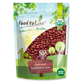 Food to Live Organic Adzuki Beans, 5 Pounds – Non-GMO, Sproutable, Whole Raw Dried Azuki Beans (Red Mung Beans), Vegan, Kosher, Bulk Organic Beans.