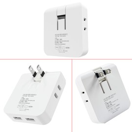 Corner Tap Mini Power Strip 4 Gang USB 2 Port Outlet Power Strip Swing Plug Outlet Snap Tap Outlet Corner Tap Side Tap Gap Outlet Outlet Splitter Small Thin PSE Certified White (2)