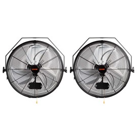 VEVOR 18 Inch Industrial Wall Mount Fan 2PCS, High Velocity 4000 CFM with 3-Speed Manual Control & 360° Tilt Adjustment, for Indoor Use, Warehouse, Workshop, Basement, and Commercial Spaces