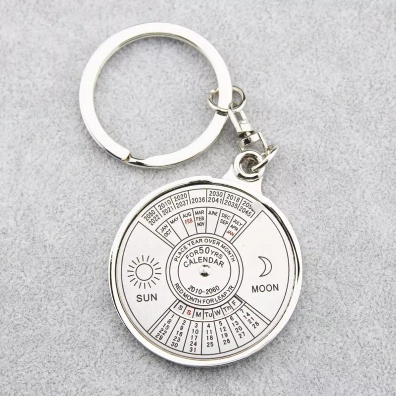 Veraly Llavero Calendario Giratorio Circular 50 Años Sol Y Luna