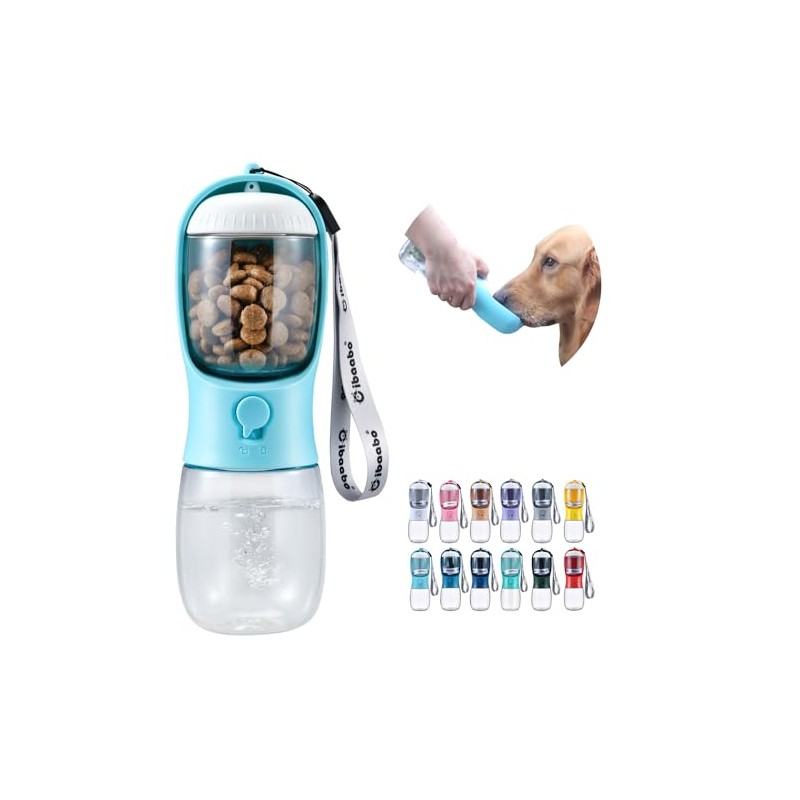 Cibaabo - Botella de agua para perro (azul, 300 ml)