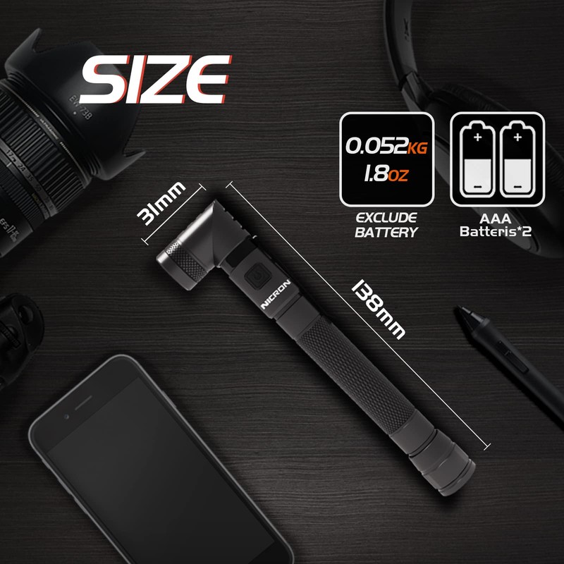 NICRON N73 Portable LED Pen Flashlight with 4Mode,Clip,Magnet, 150 Lumen