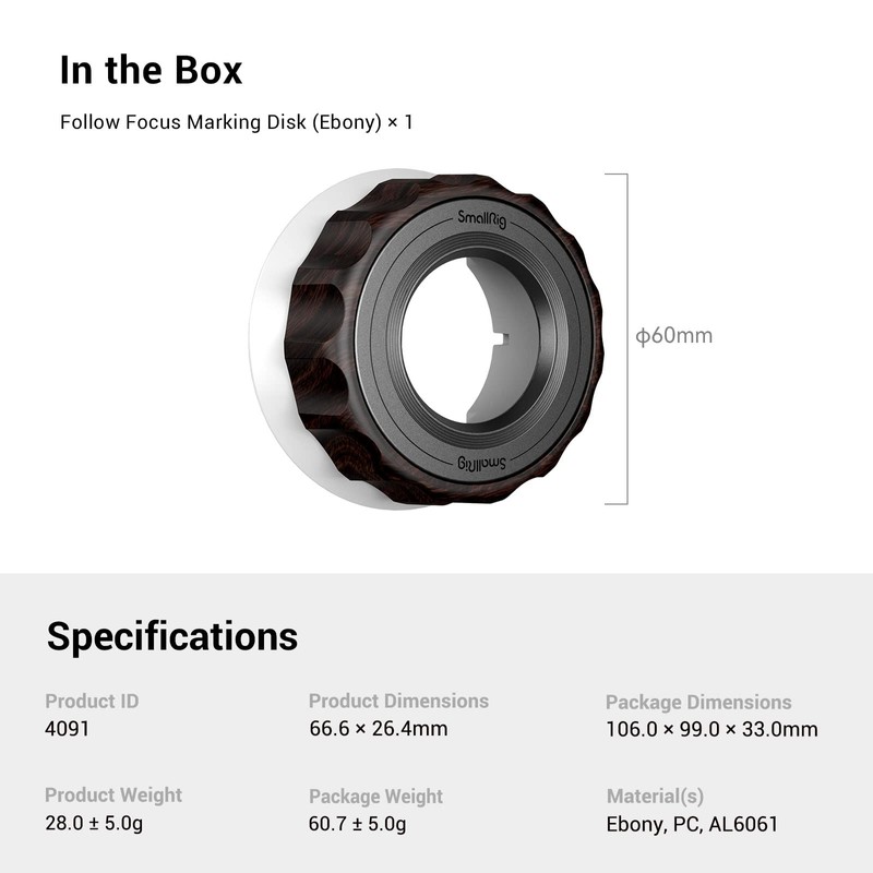 SMALLRIG Follow Focus Marking Disk (Wooden) for SMALLRIG Wireless Handwheel