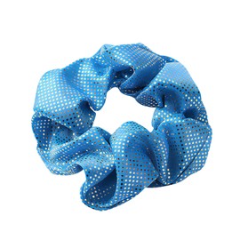 OTYOU 6 Pack Shiny Polka Dots Metallic Hair Scrunchies Rich Tones Scrunchy Bobbles Elastic Hair Ties Hair Accessories for Performance,Dance,Cheer,Party Favors (Blue)