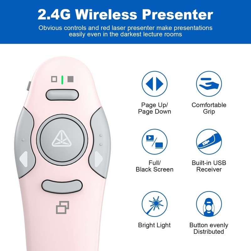 QUI Presentation Clicker Wireless Presenter Remote Clicker for PowerPoint Presentation