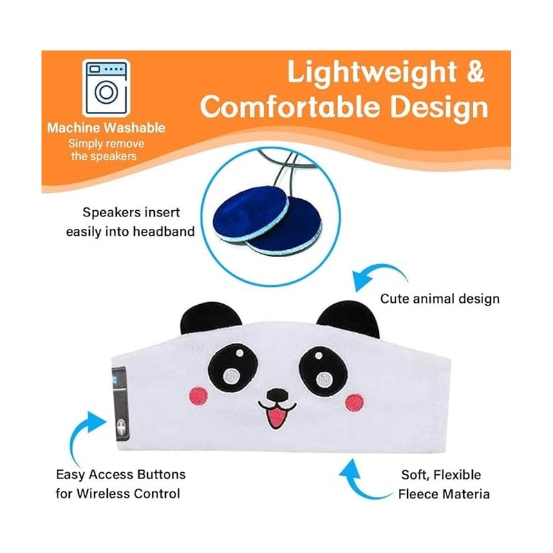 QingHong Kids Headphones Headband, Wireless Headband Headphones Kids, Headband Earphones