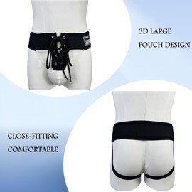 JOCKMAIL Men's Briefs Jock Strap Athletic Supporter Wide Belt Comfortable Men Sport Underwear Briefs for Gym Sport (XL, White)