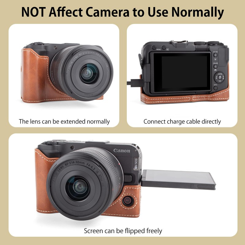 MUZIRI KINOKOO Case for Canon EOS R50V Camera, PU Leather