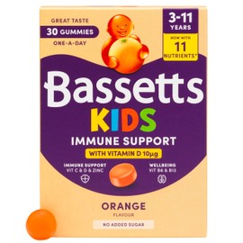Bassetts Kids Immune Support 3-11 Years Orange Flavour 30 Gummies