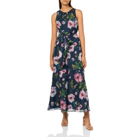 Adrianna Papell Women's Printed Jumpsuit, Navy/Multi, 8