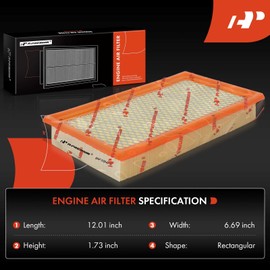 A-Premium 2-PC Engine Air Filter Compatible with Ford, Lincoln, Mazda & Mercury Models - Edge(07-14), Explorer(11-23), Flex(09-19), Fusion, Taurus(08-19), Aviator, MKS(09-16), MKX, MKZ, 6, CX-9, Sable