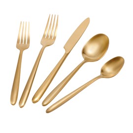 Flatasy Flatware Stainless Steel Silverware 20-Piece Matte Gold Drip Handle Cutlery Set for Home Kitchen Restaurant Hotel Service for 4