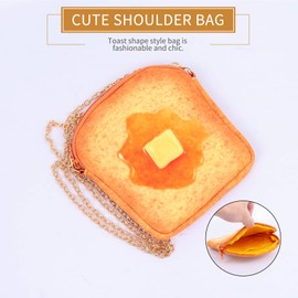 VALICLUD Stylish Women Crossbody Chain Bag Unique Butter Toast Shape Purse Shoulder Bag Realistic Food Pattern Handbag