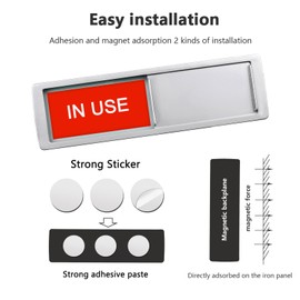 Vacant Occupied Privacy Sign, Vacant In Use Door Sign for Home Office Restroom Conference Hotels Hospital, Slider Door Indicator Tells Whether Room Vacant or In Use, 7'' x 2'' - Red&White