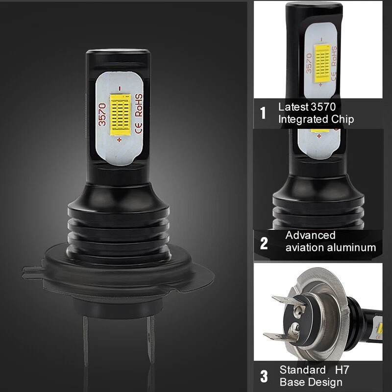 CHUSYYRAY Combo H7+H7 LED High Low Beam Headlight High/Low/Fog Light
