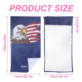 LoyaGour Car Seat Towel Covers Front Seats for Yoga,Gym,Workout,Sports,Running and Hiking,Automotive Washable Sweat Towels Seat Protector Cover Blanket for Cars Golf Trucks (American Flag Eagle, 1Pcs)