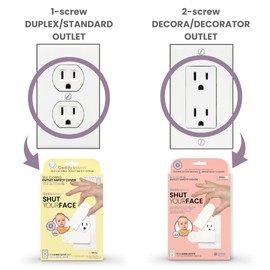 GEDDY'S MOM Shut Your Face | Automatic Closing Child Proof Outlet Covers | Made in The USA Award Winning Plug & Outlet Covers Baby Proofing | Choose 1-Screw (Duplex) Outlet Protector