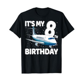 It's My 8th Birthday Airplane 8 year old Birthday Boy Girl T-Shirt