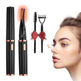 FUWEN Rizador de Pestañas Eléctrico, Portátil Rizador de Pestañas Termico para Maquillaj, Mini Rizador de Pestañas Calentado Recargable USB para Mujeres, 3 Modos de Calor, 24 Horas de Larga Duración