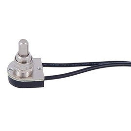 B&P Lamp® On-Off Push Canopy Switch with Nickel Plated knob, 3/8" Shank