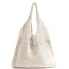 VerLuky Crochet Mesh Beach Tote Bag, beige
