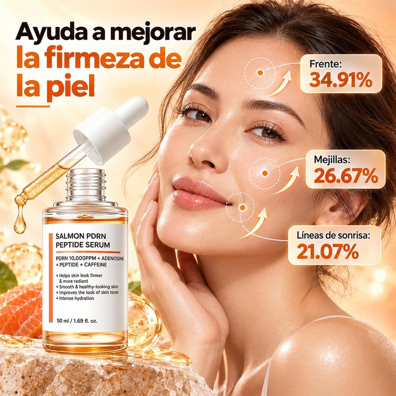 Sérum Facial Salmón PDRN Peptide,Reducir las líneas finas
