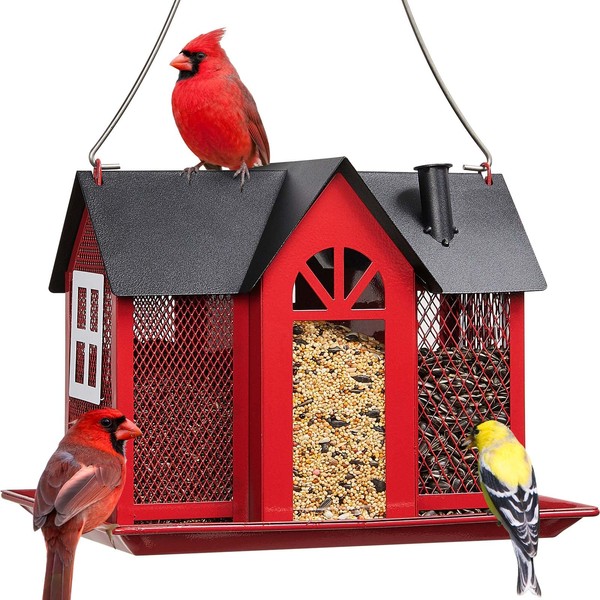 Kingsyard Bird Feeder House for Outside, Metal Mesh Wild Bird