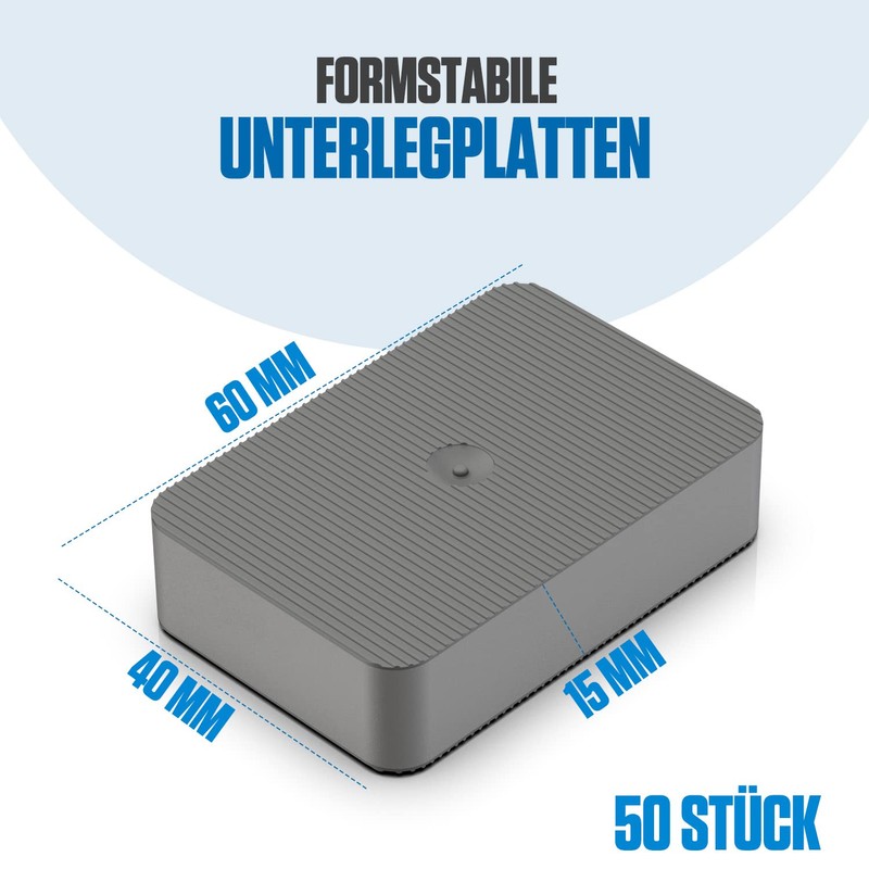 Bauhandel24 – Plastic Underlay Plates 60 x 40 mm 15