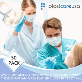 PlastCare USA Disposable Dental Bibs 13"x18" - 3 Ply Waterproof Tattoo Bib Sheet for Patients - Dentist or Medical Tray Cover and Nail Table Cover Supplies, Gray