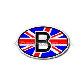 EUROBADGEZ 1 - NEW Euro Badge Emblem British Great Britain Flag "B" Oval Badge