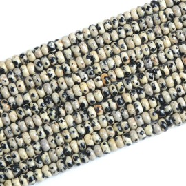 150 abalorio redondas de jaspe de dalmación natural de 2 x 4 mm, abalorio redondas y sueltas de piedras preciosas espaciadoras para hacer pulseras, collares, joyas