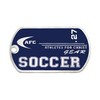 Soccer Stainless Steel-Blue Dog Tag Necklace-Phil 4:13 (4 Pack)