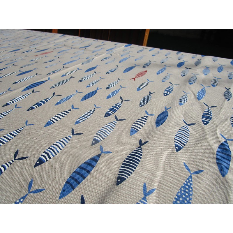 Rectangular Tablecloth 100% Cotton Colourful Fish All Sizes Made in