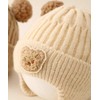 J.B.things Knit Baby Hat Winter Earmuffs Infant Knit Hat, Embroidered