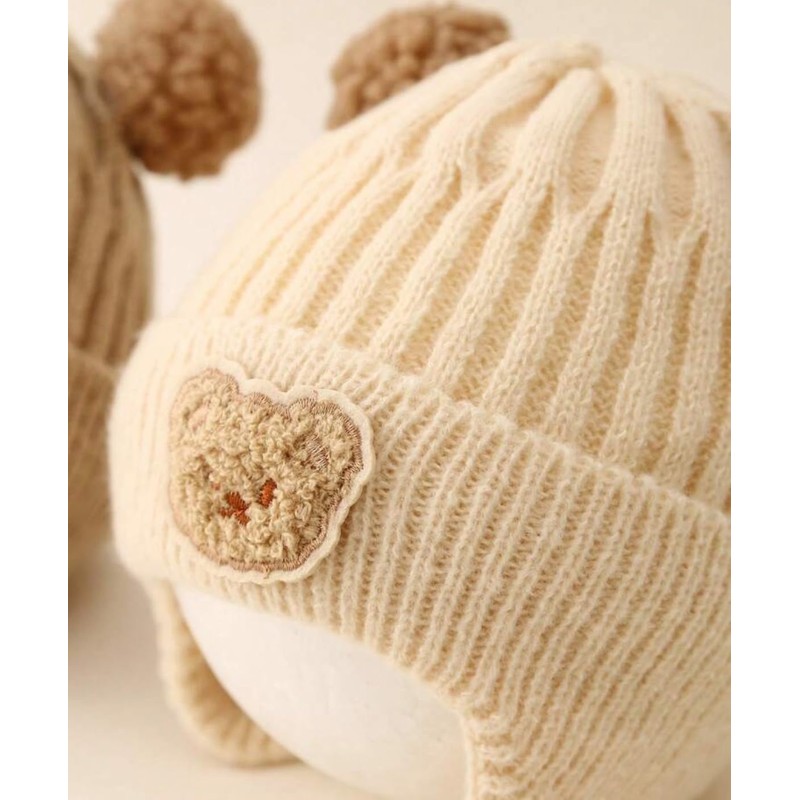 J.B.things Knit Baby Hat Winter Earmuffs Infant Knit Hat, Embroidered
