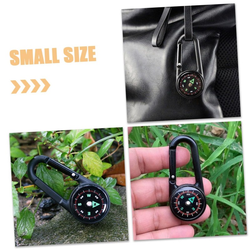 Sosoport Portable Hiking Compass Carabiner Clip 2pcs Camping Compass Scale