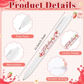 Ireer 36 Pcs Strawberry Baby Shower Pens Gifts Bulk Party Favors for Guests Games Neutral Gender Reveal Favors Baby Shower Prizes Souvenirs Gift Bags Stuffer Supplies