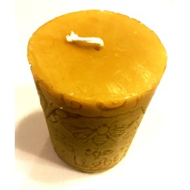 Beeswax Pillar Candle - 56 Hours - 100% Pure Bees Wax - Unscented - Approx. 3x4 - All Natural Light Honey Scent