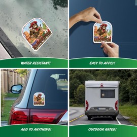 El Squatcho Mexican Sasquatch Decals - Set of 3 Funny Sasquatch Bigfoot Vinyl Car Stickers for Truck Window Bumper Tackle Box Laptop Tumbler