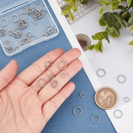 UNICRAFTALE 60pcs 6/8/10mm Twisted Open Jumps Rings Stainless Steel Jump Rings Connectors O Rings Keychain Rings for DIY Bracelet Necklaces Jewelry Making