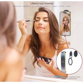 Doflyesky Soporte de Anillo Magnético para Teléfono con Magsafe, Anillo de Dedo Ajustable Doble para Gimnasio, Agarre de Teléfono Desmontable, para iP