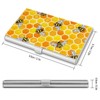 Niapessel Business Card Holder, Yellow Honeycomb And Bees Print Pocket