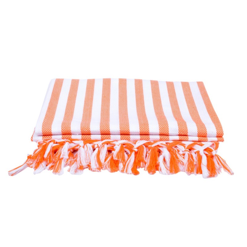 Sathiyas Cotton Bath Towel (Orange, Pink)